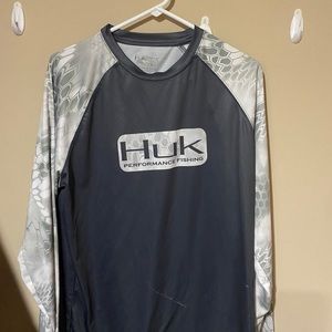 gray huk fishing shirt